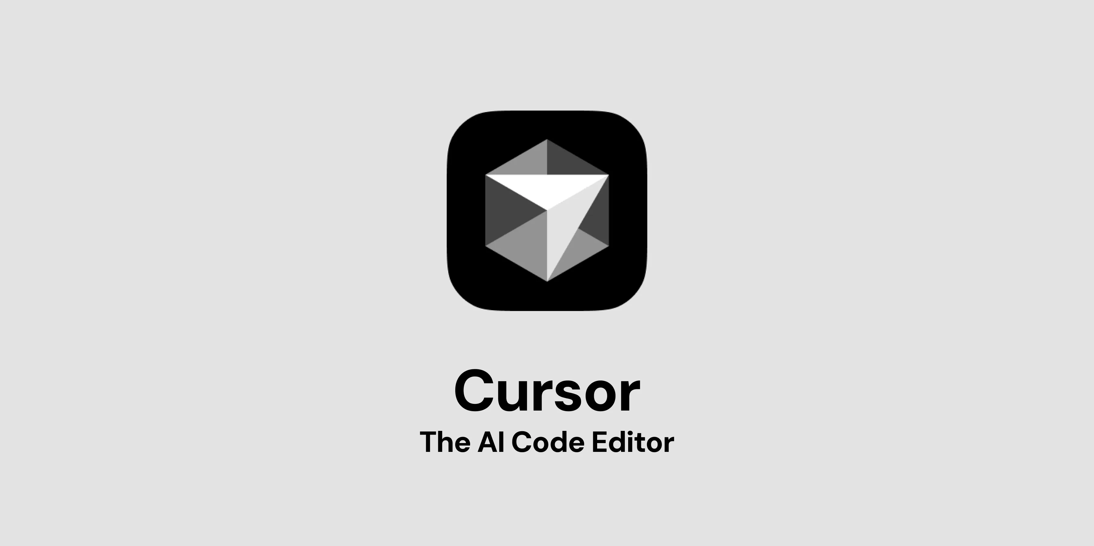 The Cursor logo with the tagline: the AI code editor